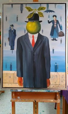 Parafrase over Magritte Son of Man